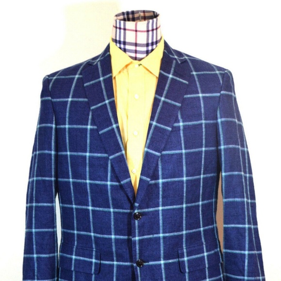 blue windowpane blazer